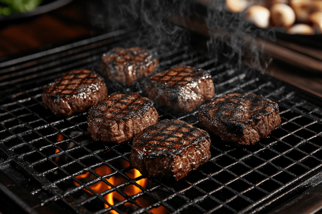 Grilled Chipotle steak pieces with a smoky charred finish